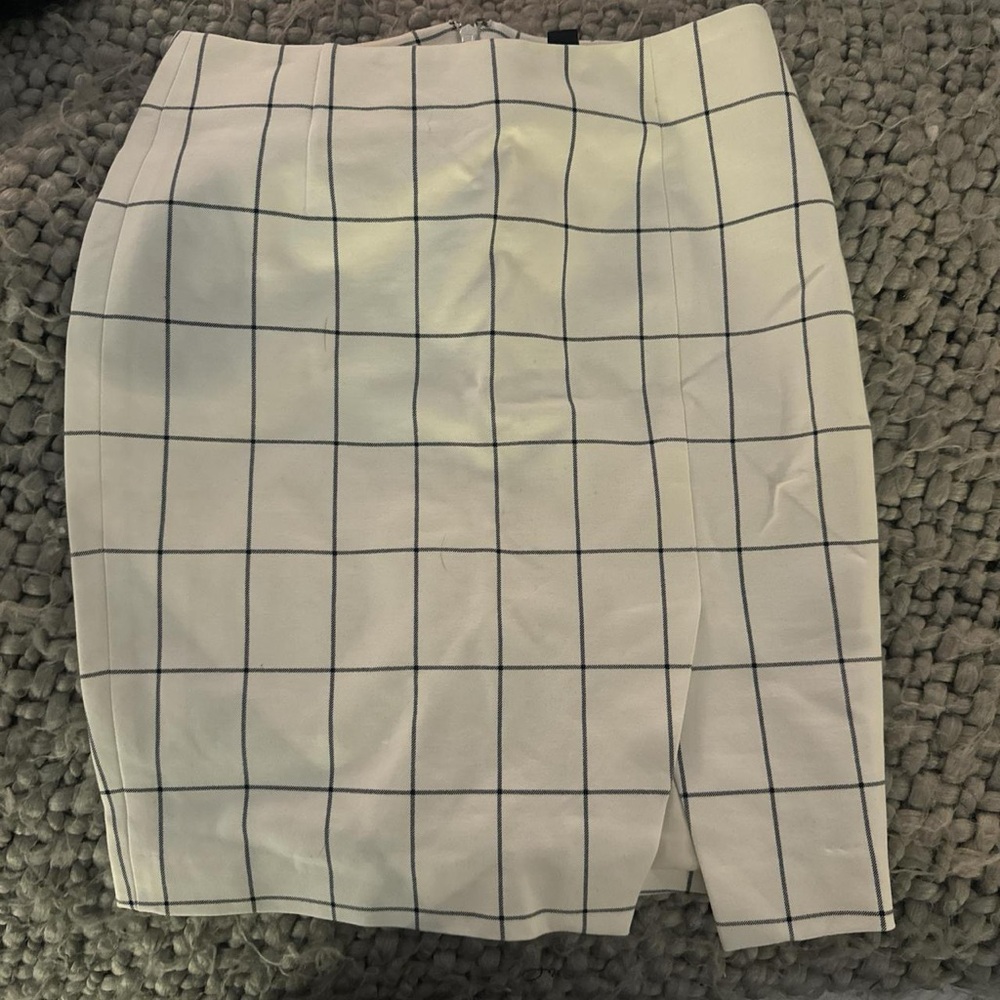 Banana Republic Windowpane Pencil Skirt NWT White Black Petite 00P